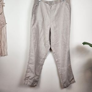 -VGUC J. Jill 100% Linen “Love Linen” Pull-On Pants Size XL Pockets